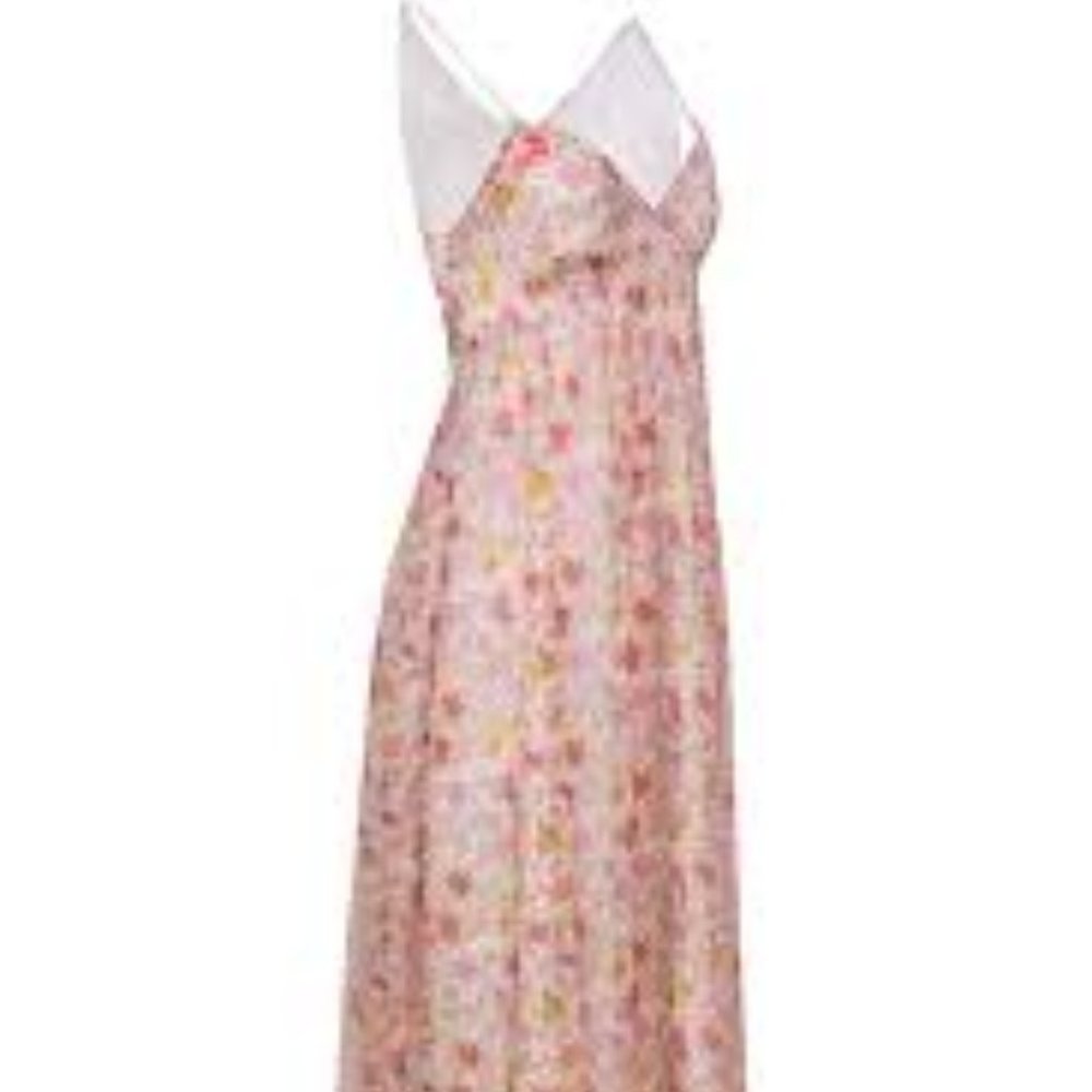 Open-back silk maxi dress in Liberty® Garden of Life fabric